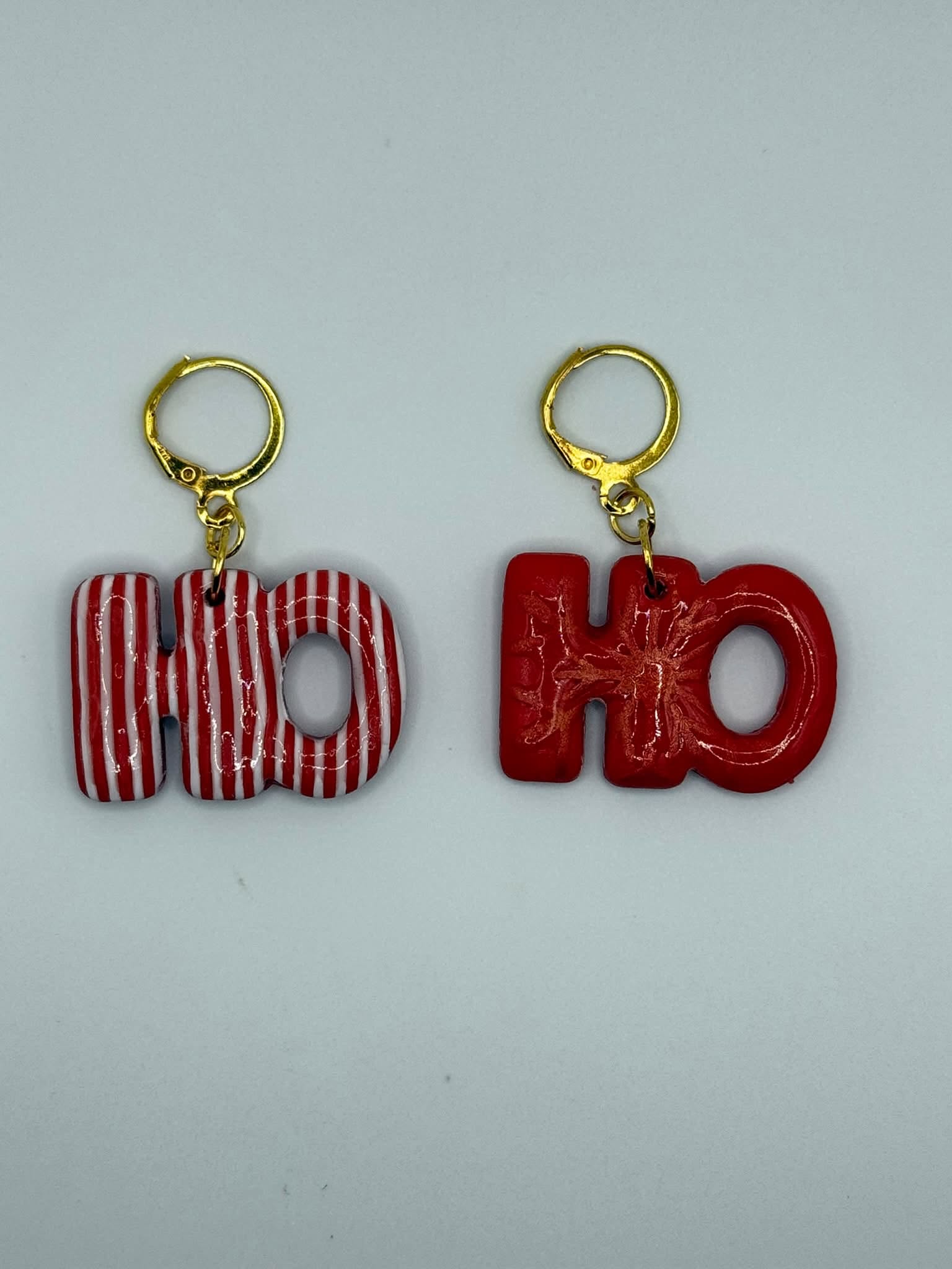 Red HO holiday earrings by Susie
